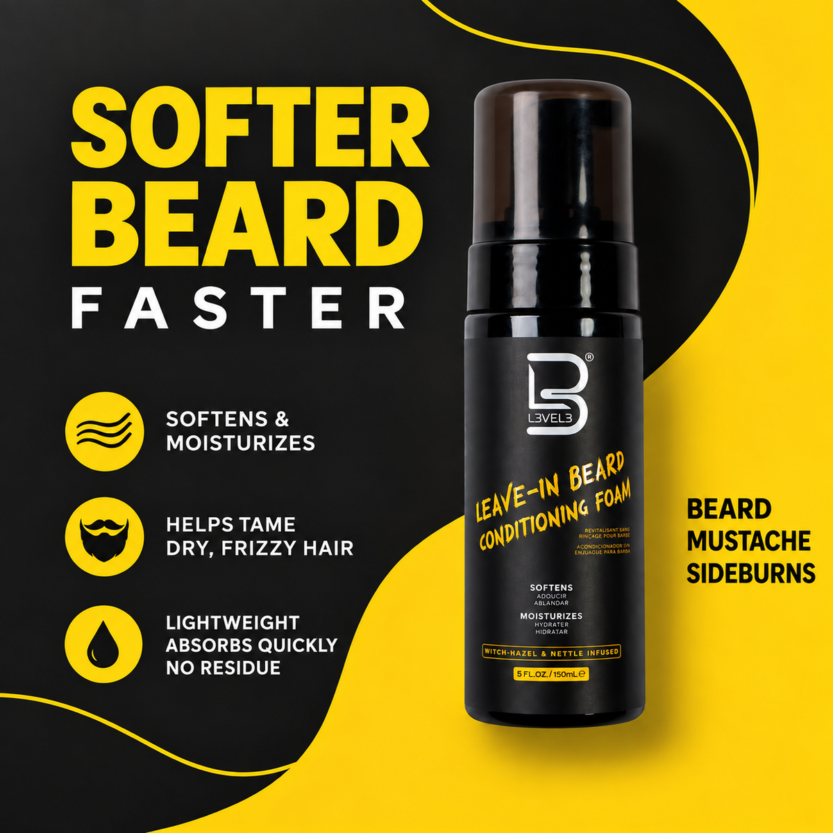 Espuma acondicionadora para barba sin enjuague