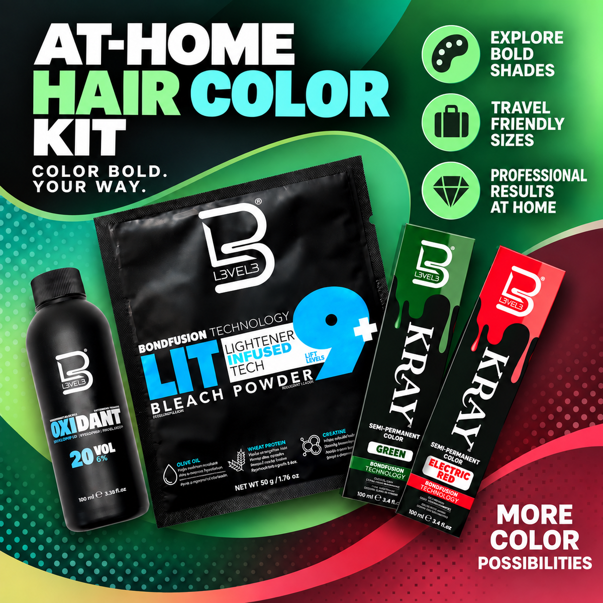 Kit de coloración para el cabello en casa