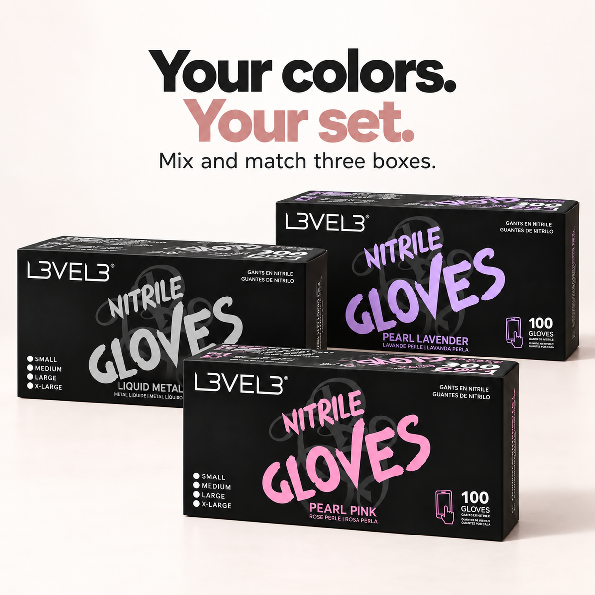 Paquete de guantes de nitrilo para combinar