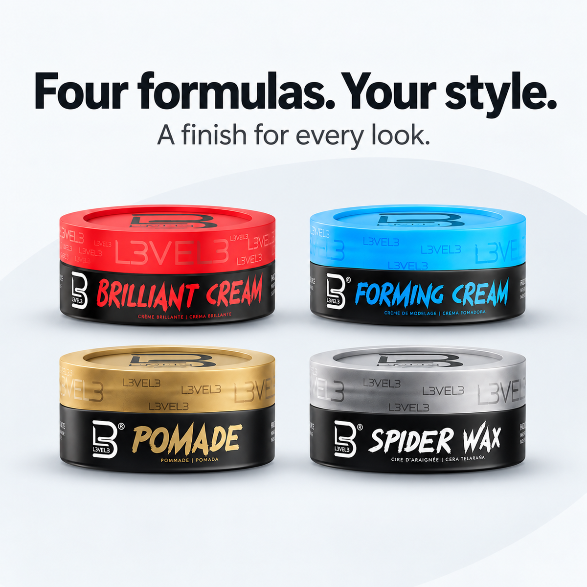 Paquete de 4 discos para peinar el cabello, combinables