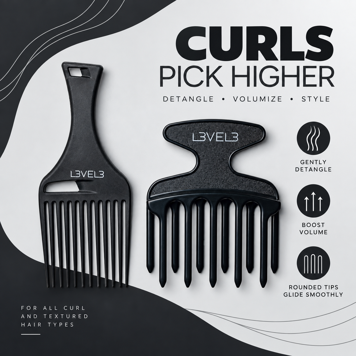 Juego de peines para el cabello - 2 piezas