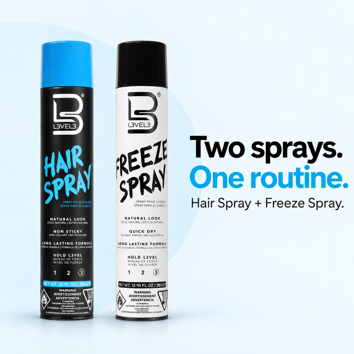 Paquete de spray para el cabello y spray fijador
