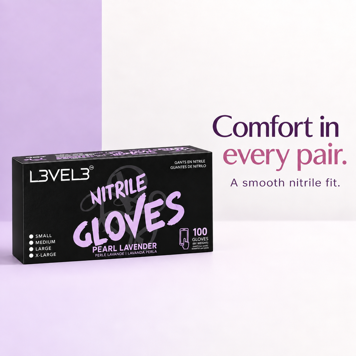 Paquete de guantes de nitrilo color metálico