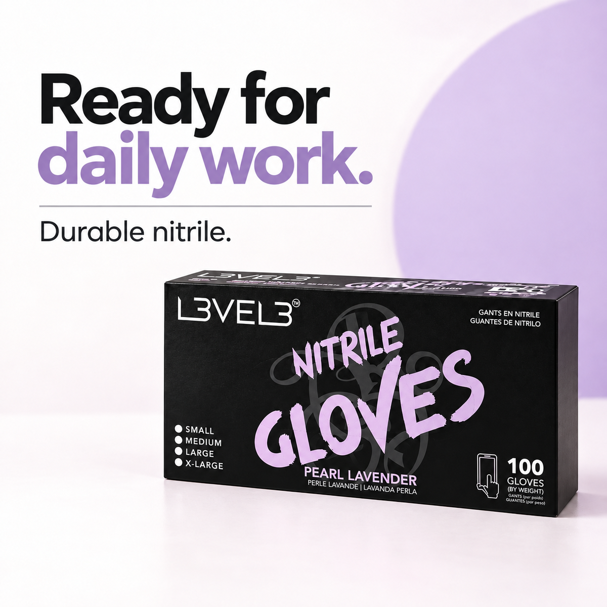 Paquete de guantes de nitrilo color metálico