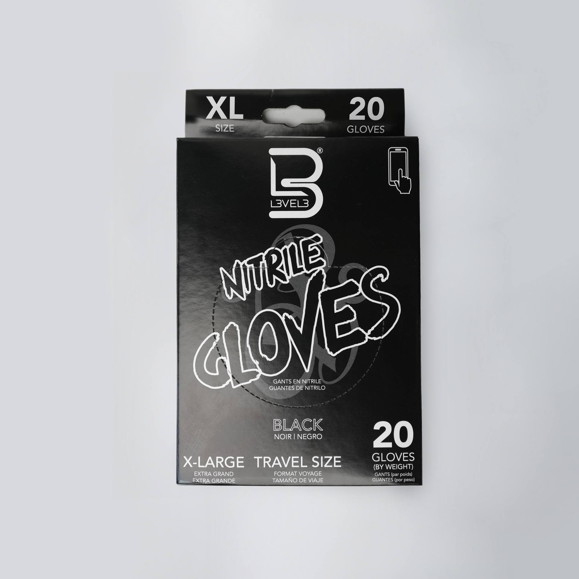 Professional Nitrile Gloves – Travel Size (20 Count) – L3VEL3