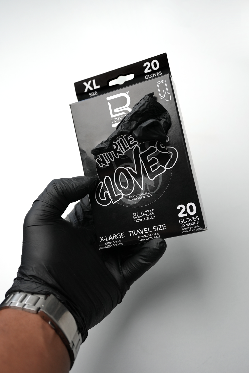 Professional Nitrile Gloves – Travel Size (20 Count) – L3VEL3
