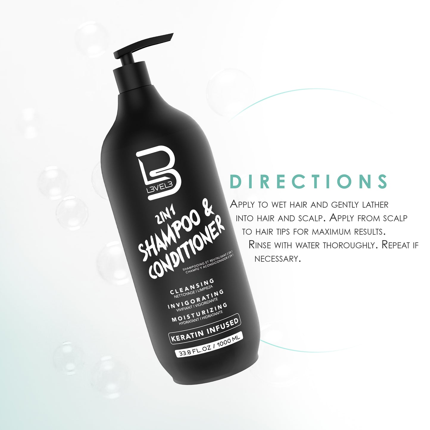 L3VEL3 Shampoo Directions