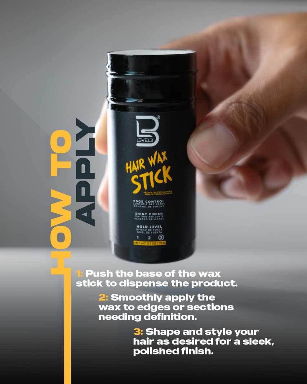 L3VEL3 Hair Wax Stick – Sculpt, Control, and Add Shine for