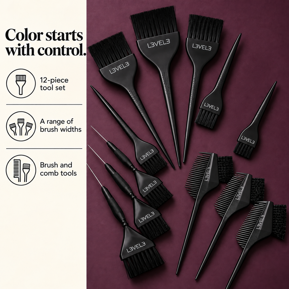 12 Pc Color Brush Set