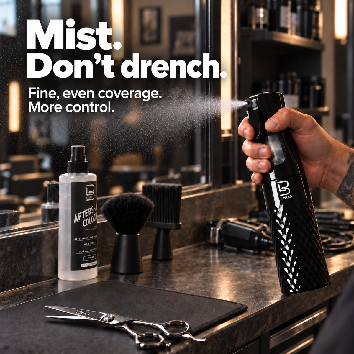Beveled Spray Bottles 3-Pack