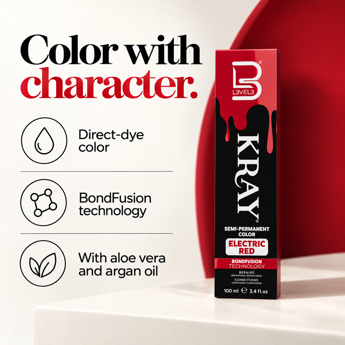 Electric Red Semi Permanent Color