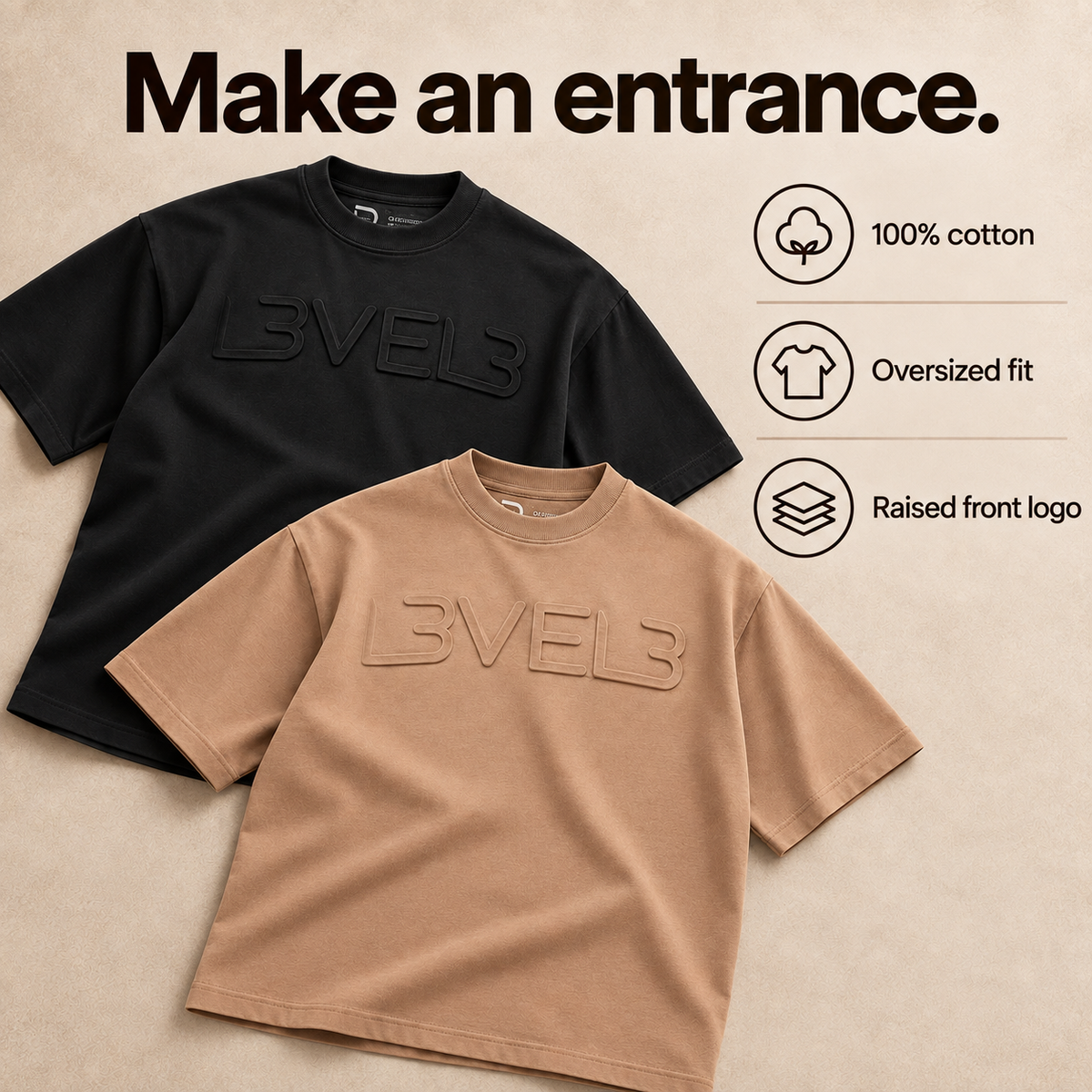 L3VEL3™ OVERSIZED Front Logo Tee