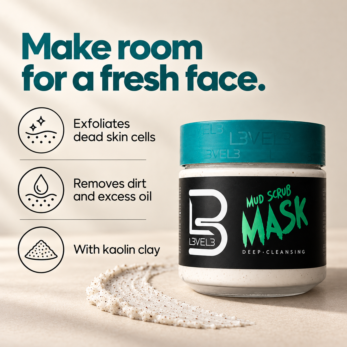 Exfoliante facial de barro