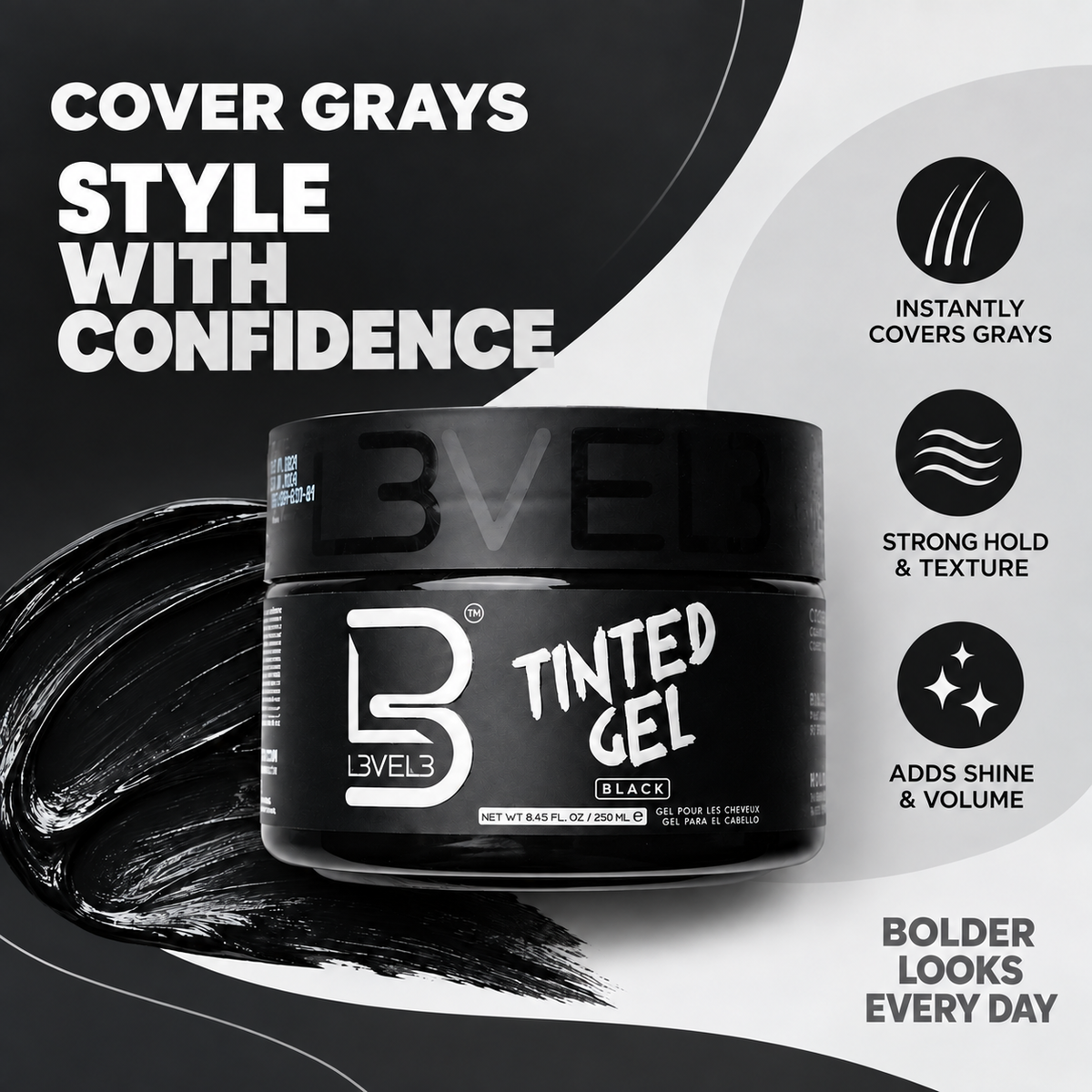 Tinted Hair Gel - Black Color