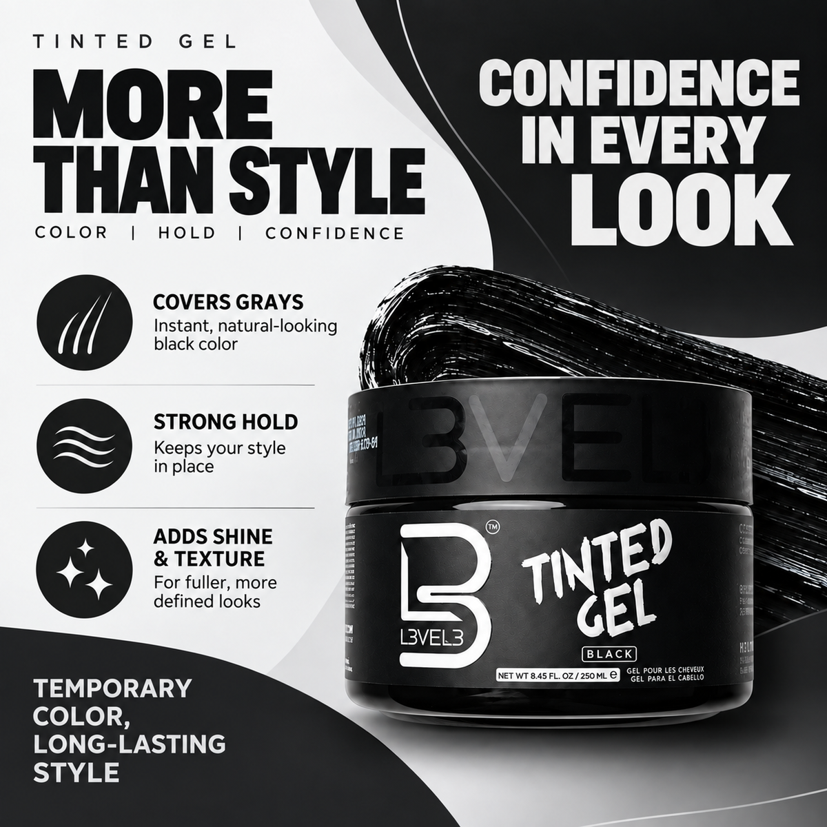 Tinted Hair Gel - Black Color