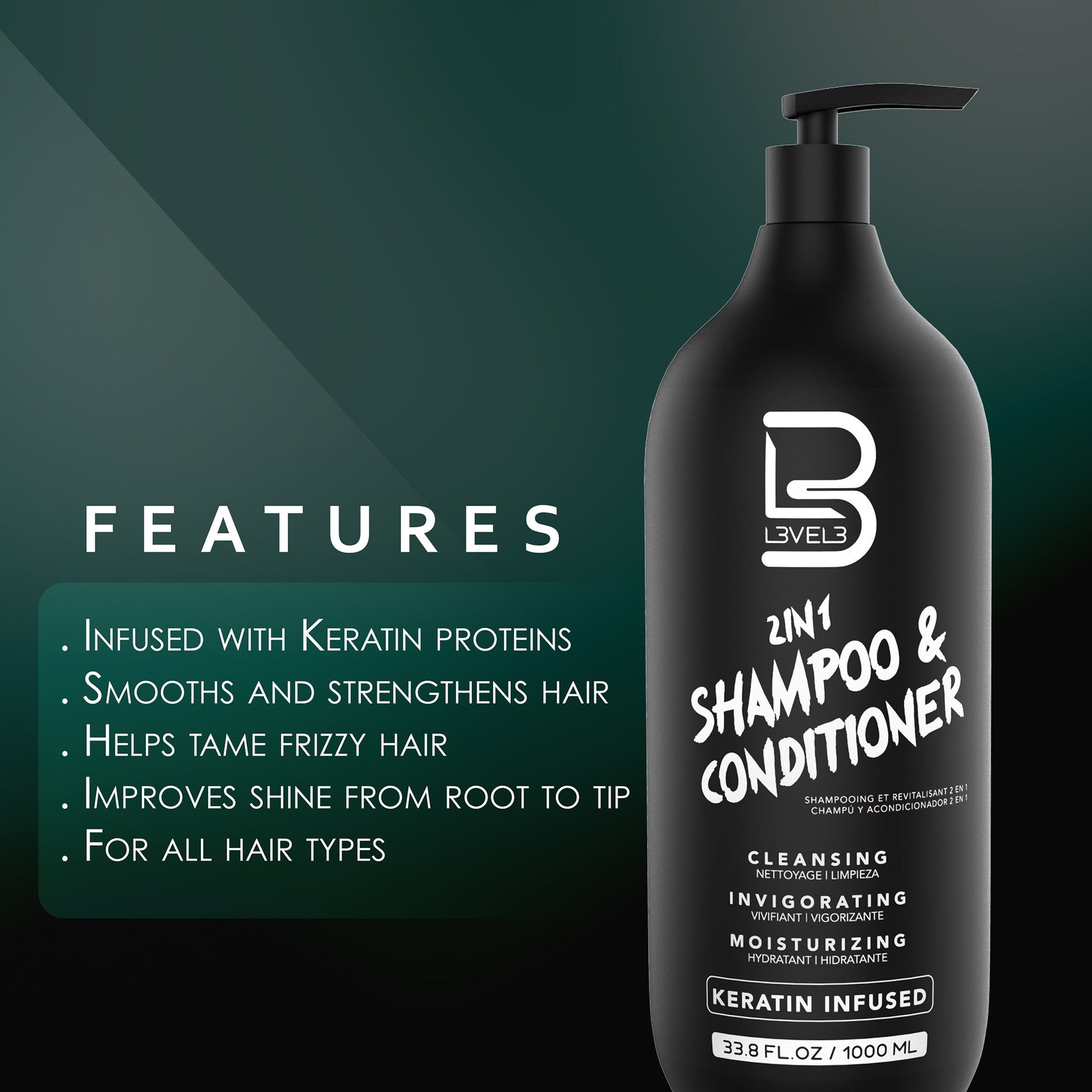  Level 3 Two in One Shampoo and Conditioner - Smooths