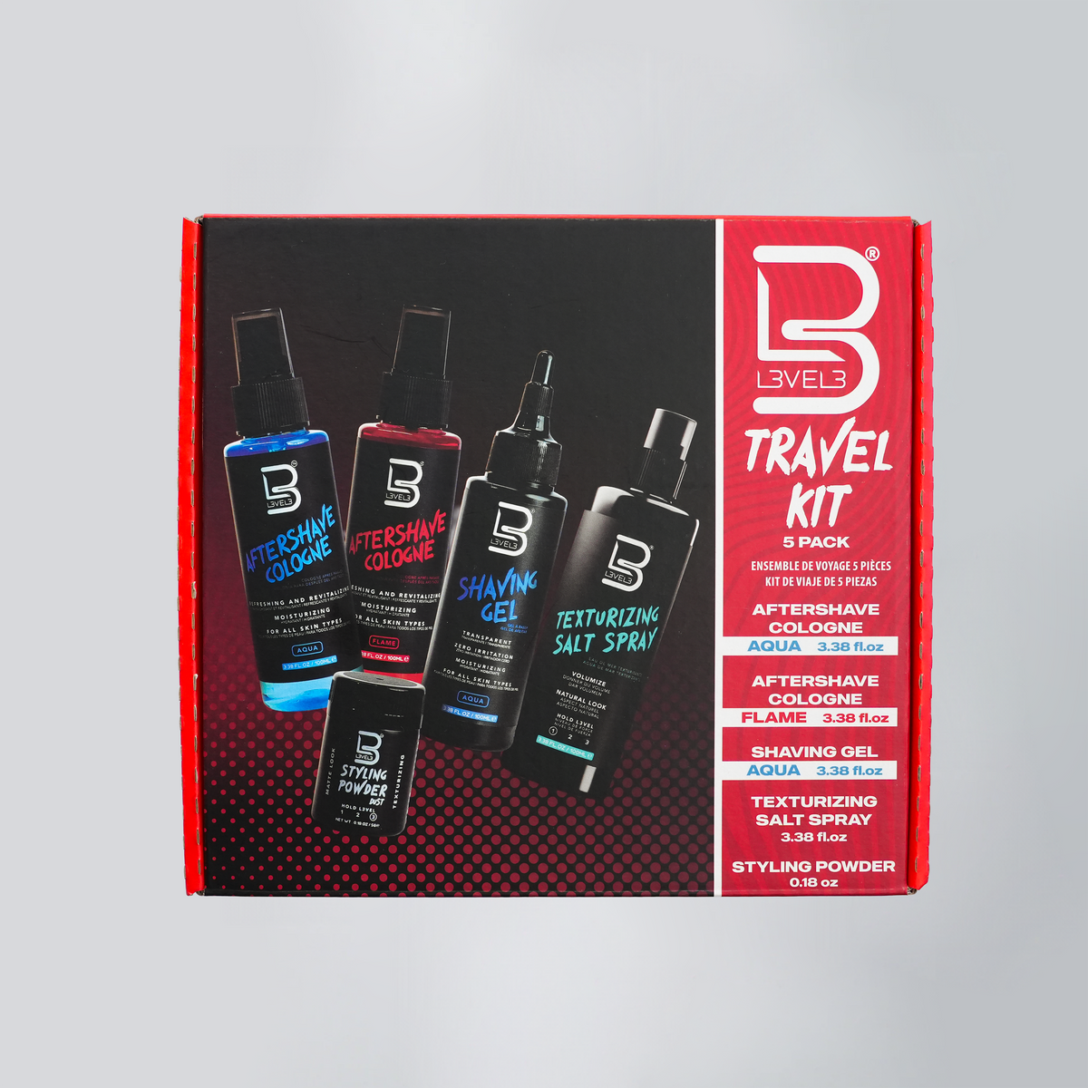 Travel Kit – Aftershave Cologne, Shaving Gel, Salt Spray & Styling Powder